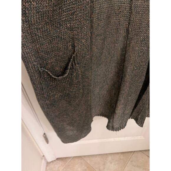 525 America 100% Linen Open Long Cardigan Duster Quiet Luxury Boho chic Preppy - Picture 9 of 12